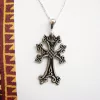 Armenian Cross Silver Pendant, Antique Khachqar Ornament