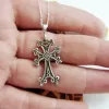 Armenian Cross Silver Pendant, Antique Khachqar Ornament