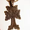 Sterling Silver Antique Khachqar Ornament Cross Necklace