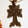 Sterling Silver Antique Khachqar Ornament Cross Necklace