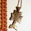 Sterling Silver Antique Khachqar Ornament Cross Necklace