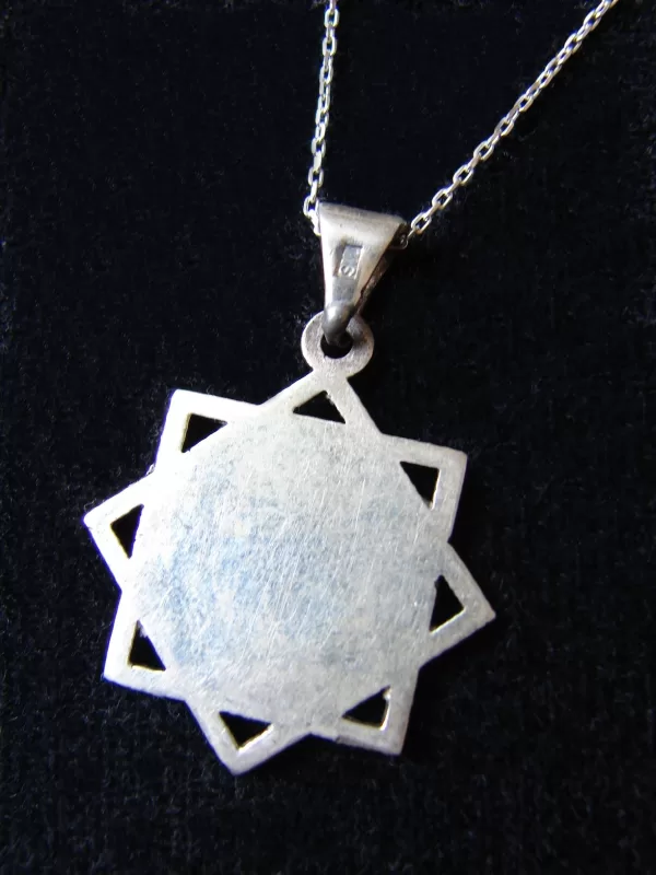 Sterling Silver Eight Pointed Star and Wheel of Eternity Pendant