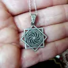 Sterling Silver Eight Pointed Star and Wheel of Eternity Pendant