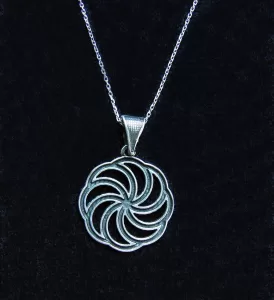 Sterling Silver Wheel of Eternity Necklace