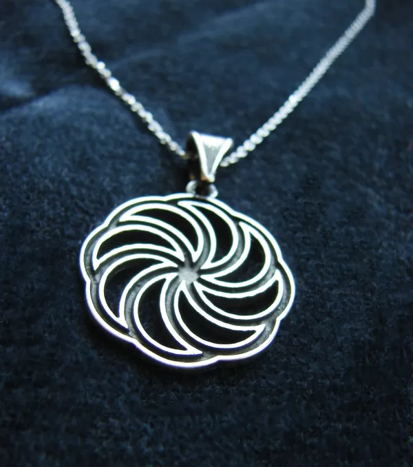 Sterling Silver Wheel of Eternity Necklace