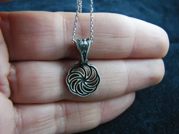 Sterling Silver Wheel of Eternity Necklace