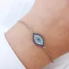 Sterling Silver Lucky Evil Eye Bracelet