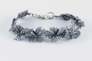 Bracelet Tree Branch with Leaves Sterling Silver 925