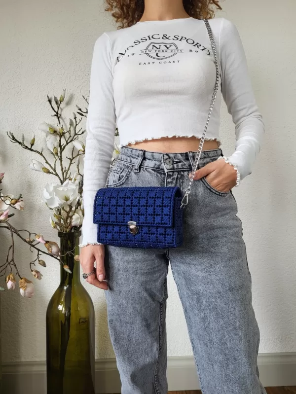 Blue Braided Purse