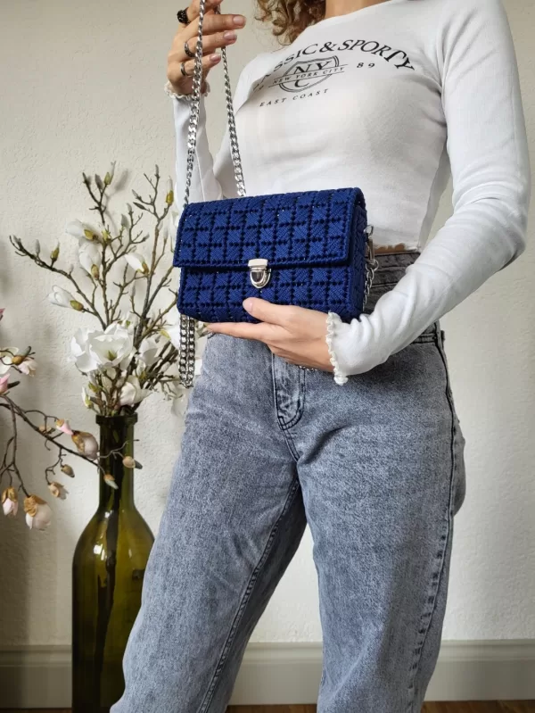 Blue Braided Purse