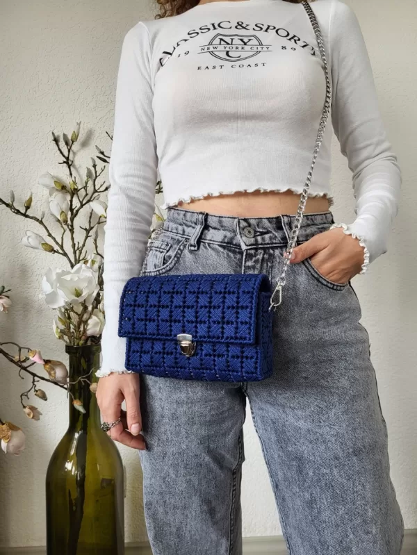 Blue Braided Purse