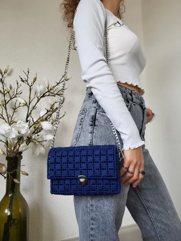 Blue Braided Purse