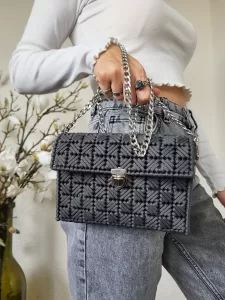 Gray Braided Purse