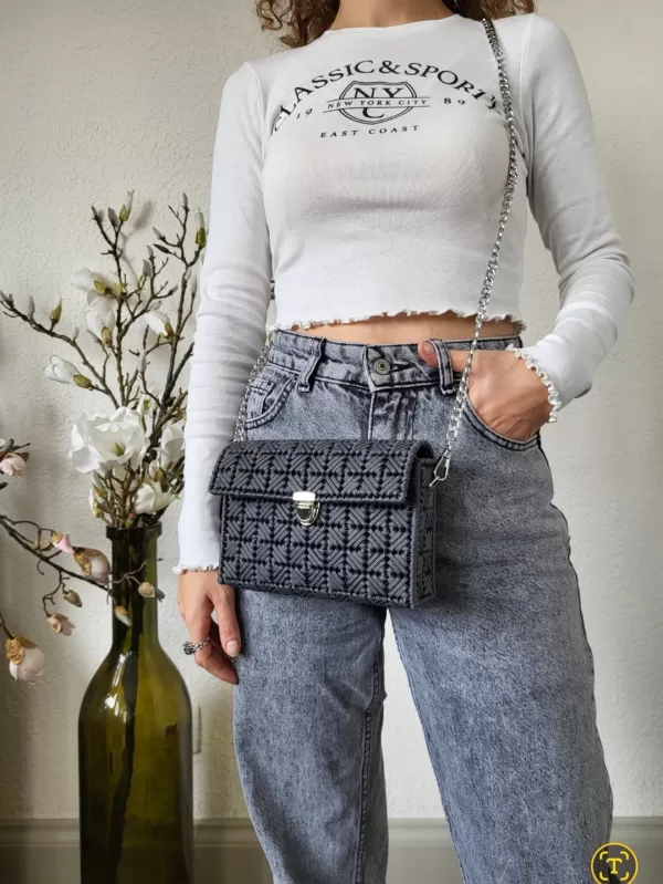 Gray Braided Purse