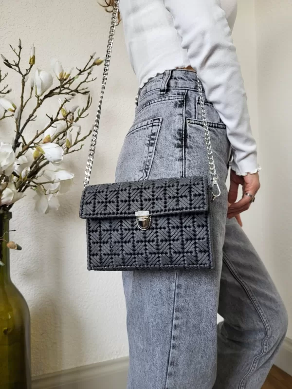 Gray Braided Purse