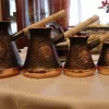 Armenian Jezve Handmade Copper Coffee Pot, Set of 4