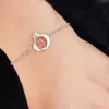 Pomegranate Bracelet 925 Sterling Silver Red Zircon