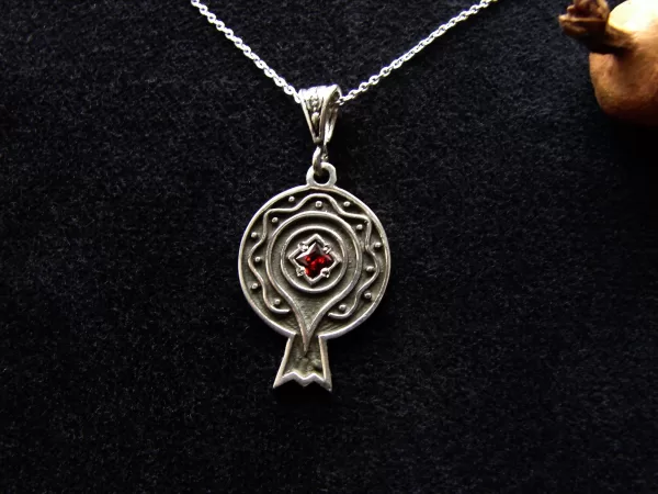 Sterling Silver Pomegranate Pendant Armenian Ornament