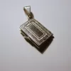 Lord's Prayer Our Father in English, Silver Miniature Prayer Book Pendant