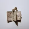 Lord's Prayer Our Father in English, Silver Miniature Prayer Book Pendant