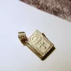 Lord's Prayer Our Father in English, Silver Miniature Prayer Book Pendant