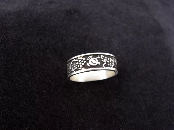 Ring Grape and Pomegranate Ornament Sterling Silver 925