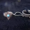 Triangle, Silver Double Ring Chain Linked