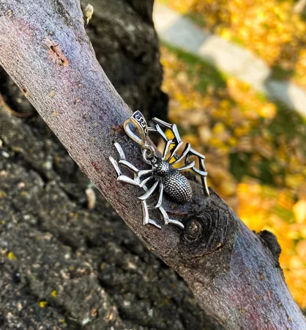 Sterling Silver Spider Necklace