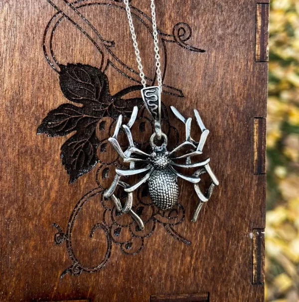 Sterling Silver Spider Necklace