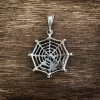 Sterling Silver Spider Web Pendant