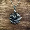 Sterling Silver Spider Web Pendant