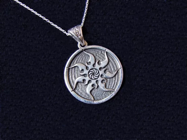 Sterling Silver Sun and Wheel of Eternity Pendant