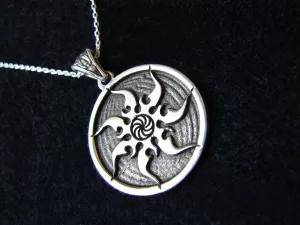 Sterling Silver Sun and Wheel of Eternity Pendant