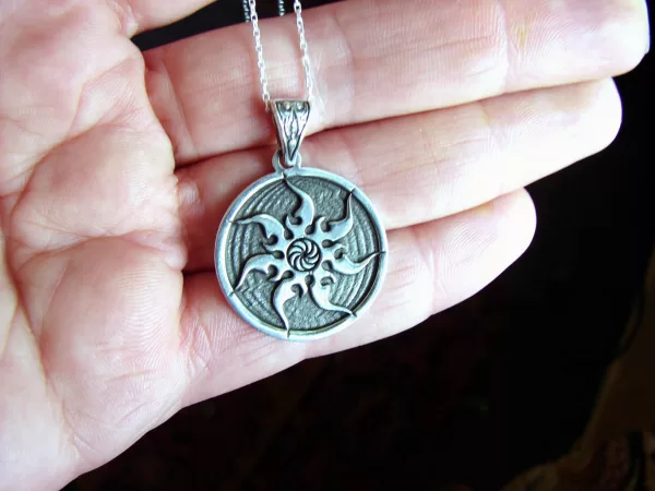 Sterling Silver Sun and Wheel of Eternity Pendant