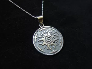 Silver Sun Pendant, Solar Symbol