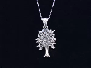 Tree of Life Silver Necklace, Pomegranate Tree