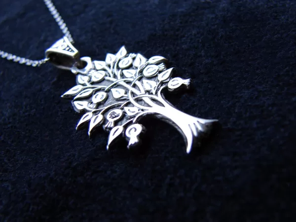 Tree of Life Silver Necklace, Pomegranate Tree