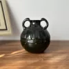 Author's Historical Ceramic Melon-Shaped Jug with Two Handles and Vertical Grooves