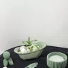 Armenian Stone Serpentine Ribbed Candle Holder and Jewelry Dish