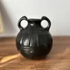 Author's Historical Ceramic Melon-Shaped Jug with Two Handles and Vertical Grooves