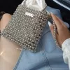 Trendy Silver Mesh Purse