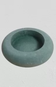 Armenian Stone Serpentine Round Candle Holder