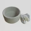 Armenian Stone Marble Ribbed Candle Holder and Jewelry Dish