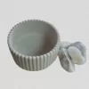 Armenian Stone Marble Ribbed Candle Holder and Jewelry Dish