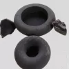 Armenian Stone Black Tuff Candle Holder "Donut"