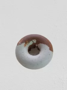 Armenian Stone Marble, Travertine and Clay Candle Holder “Donut”