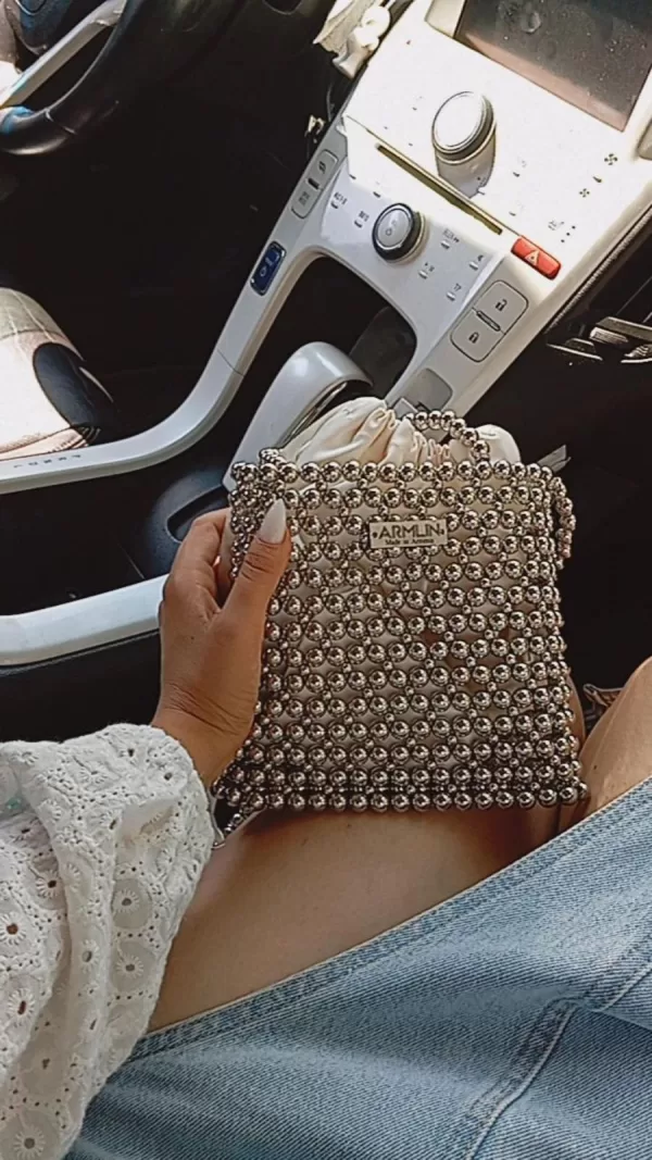 Trendy Silver Mesh Purse