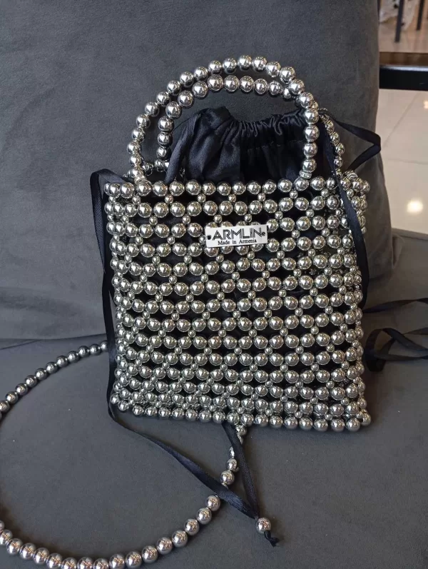 Trendy Silver Mesh Purse