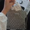 Trendy Silver Mesh Purse