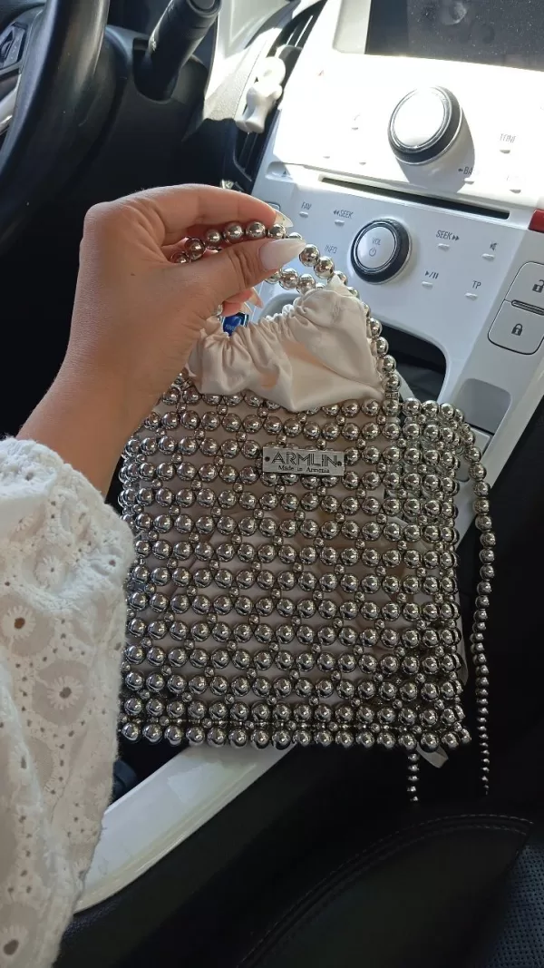 Trendy Silver Mesh Purse